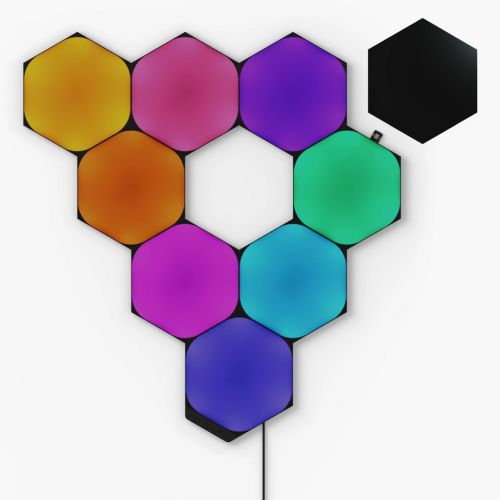 Nanoleaf Shapes Limited Edition Ultra Black Hexagons Starter Kit (9-Panels), RGB, Create an Illuminated Display, Ultra-Thin Panels, Screen Mirror/Music Reaction, App/Voice/Manual Control Nanoleaf Shapes Limited Edition Ultra Black Hexagons Starter Kit (9-Panels), RGB, Create an Illuminated Display, Ultra-Thin Panels, Screen Mirror/Music Reaction, App/Voice/Manual Control